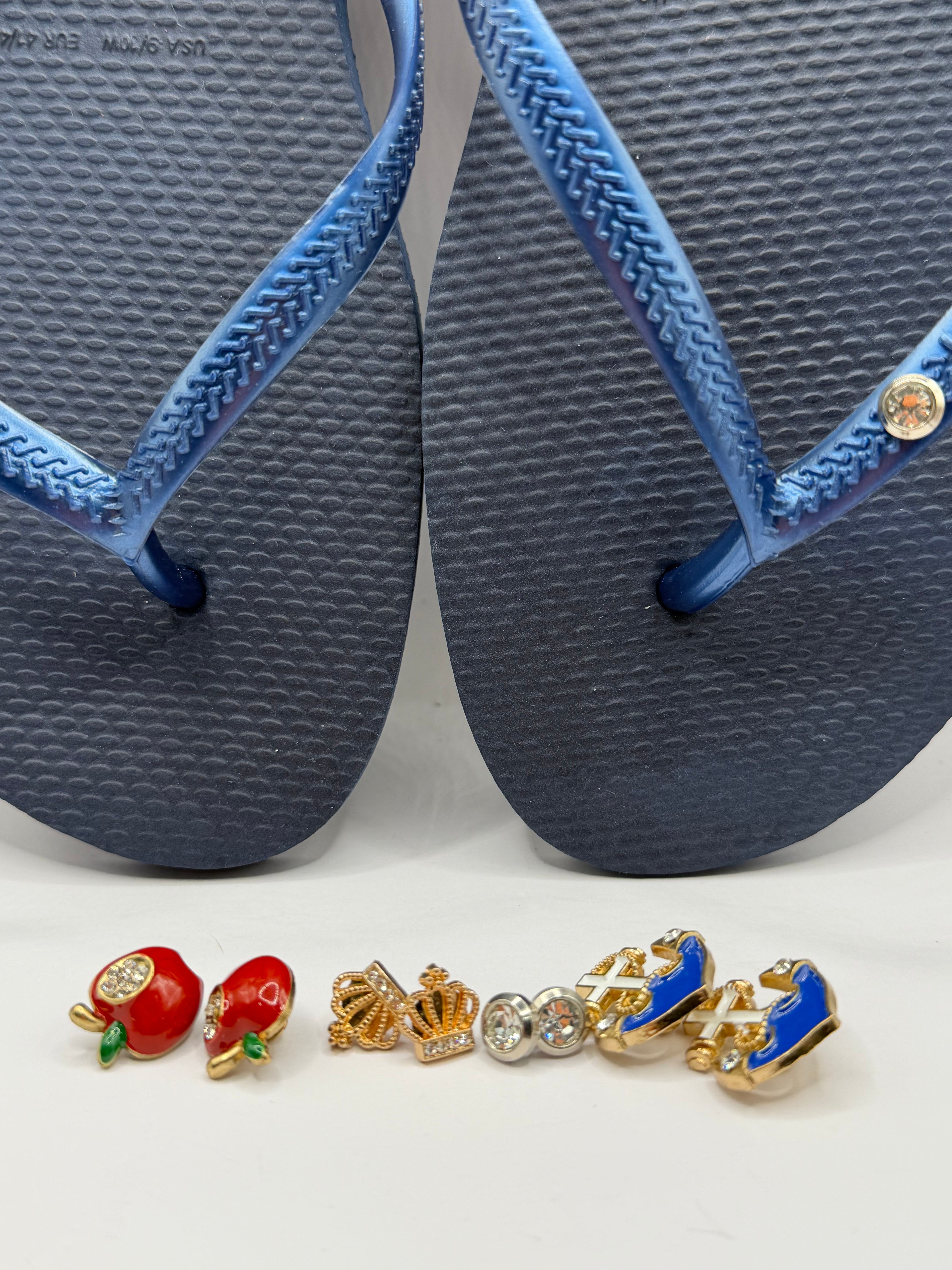Diamond Flip Flop Navy Blue