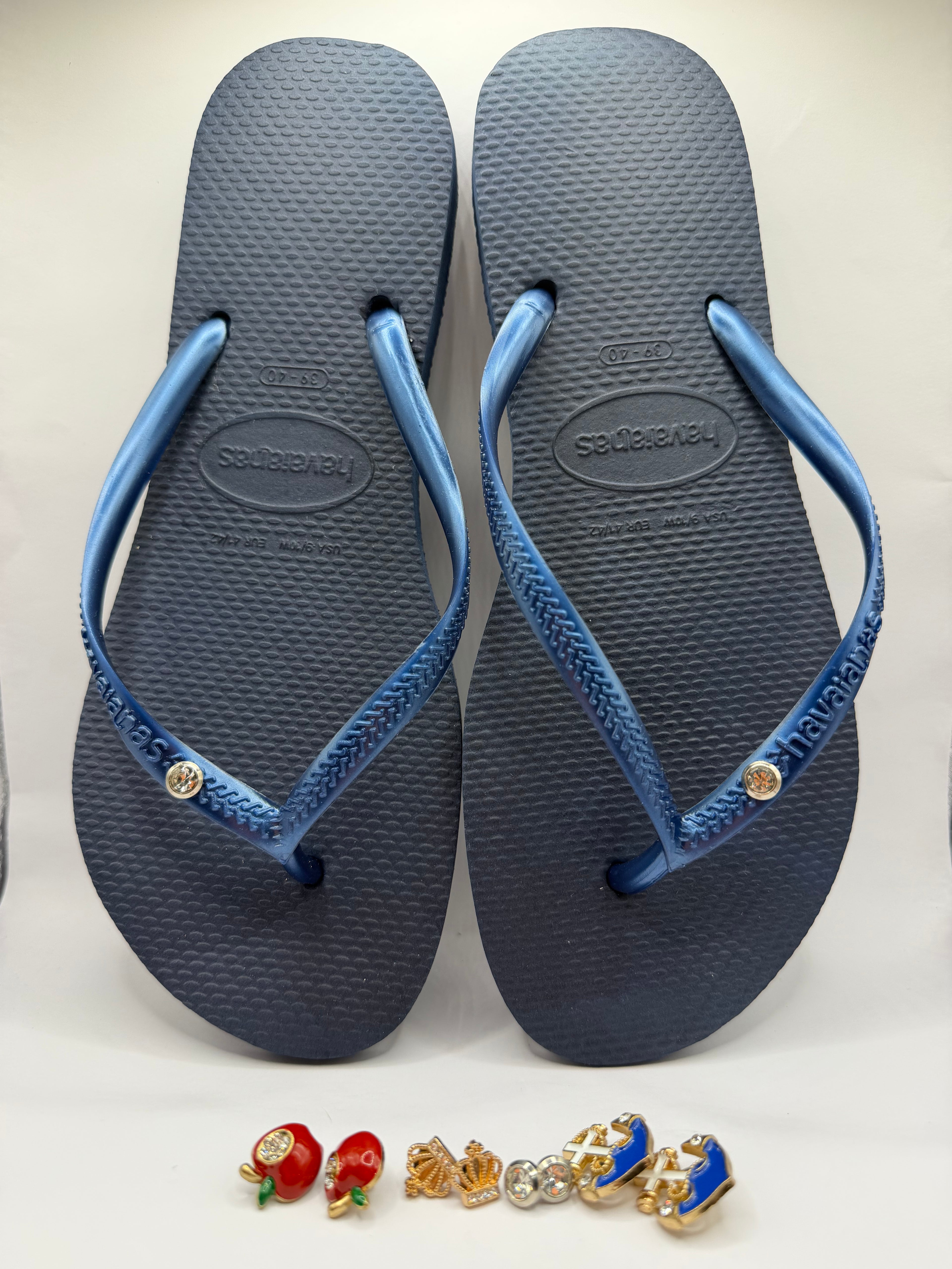 Diamond Flip Flop Navy Blue