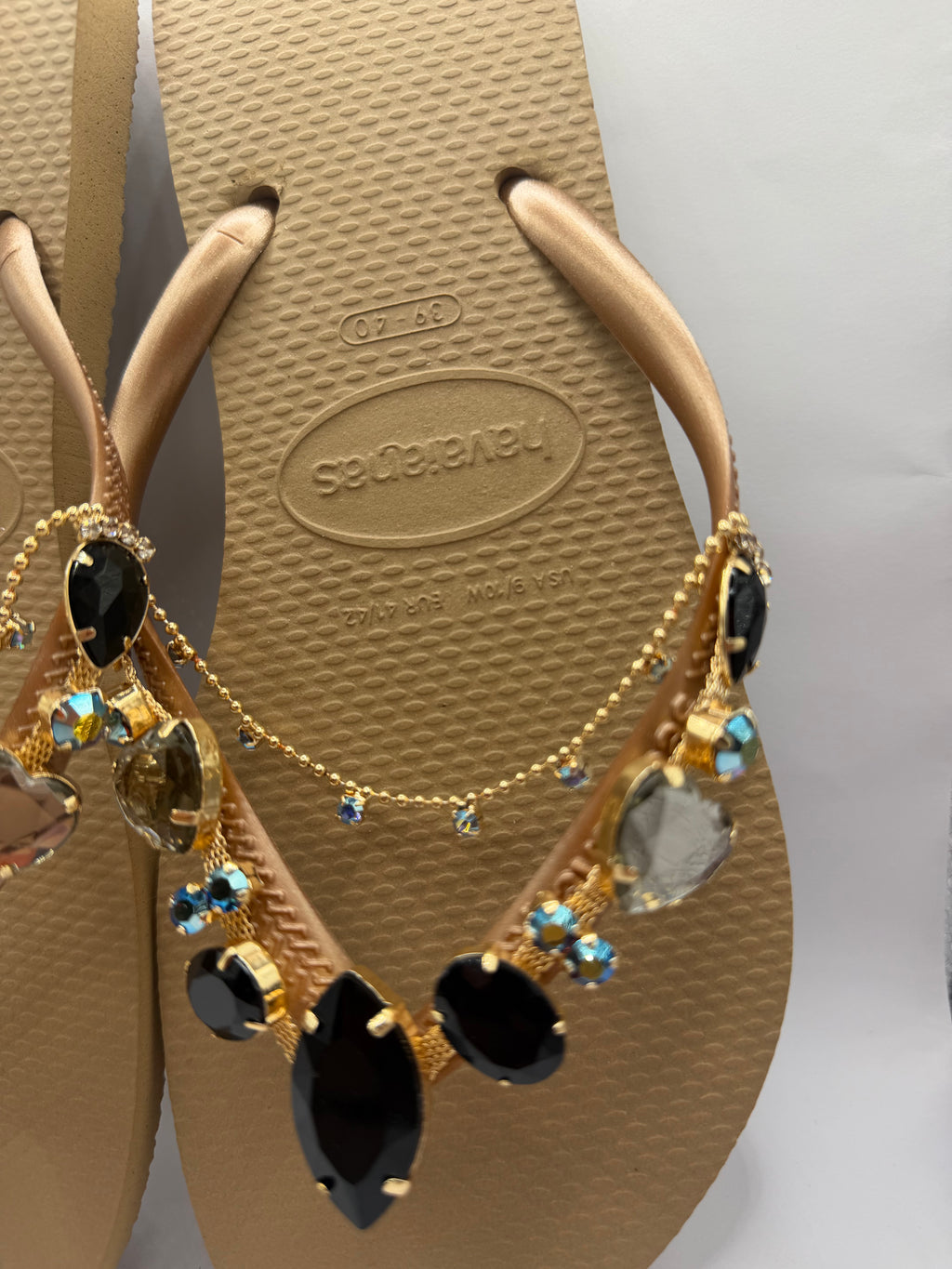 Diamond Flip Flop Rose Gold With Crystal