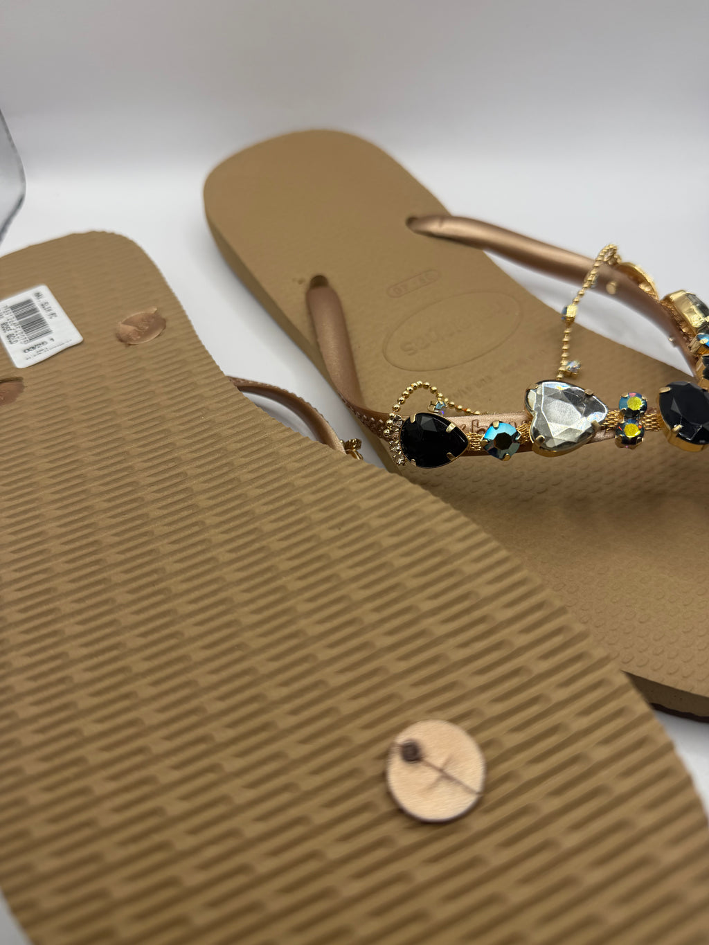 Diamond Flip Flop Rose Gold With Crystal