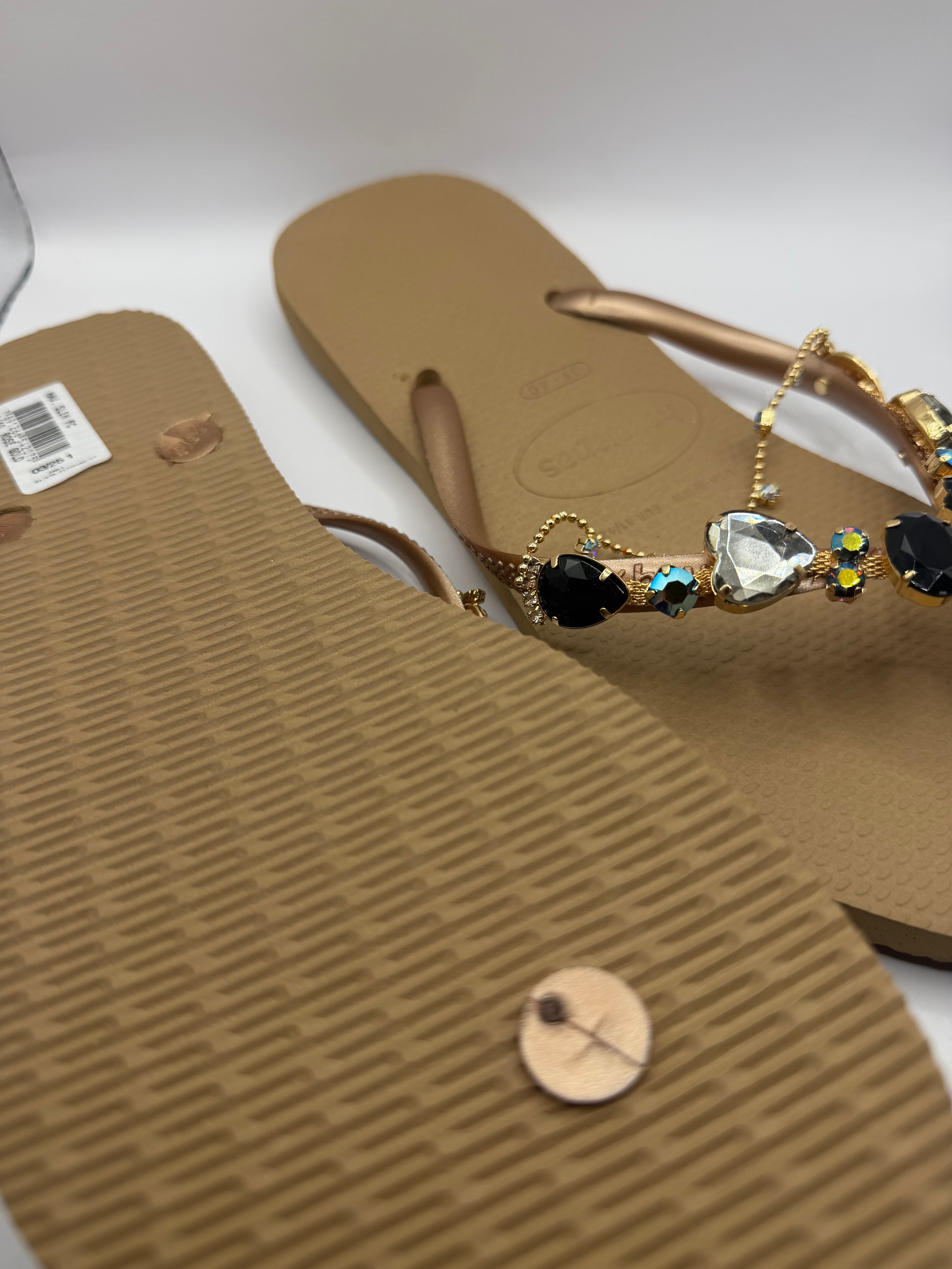 Diamond Flip Flop Rose Gold With Crystal