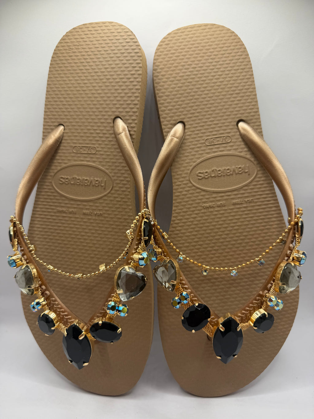 Diamond Flip Flop Rose Gold With Crystal